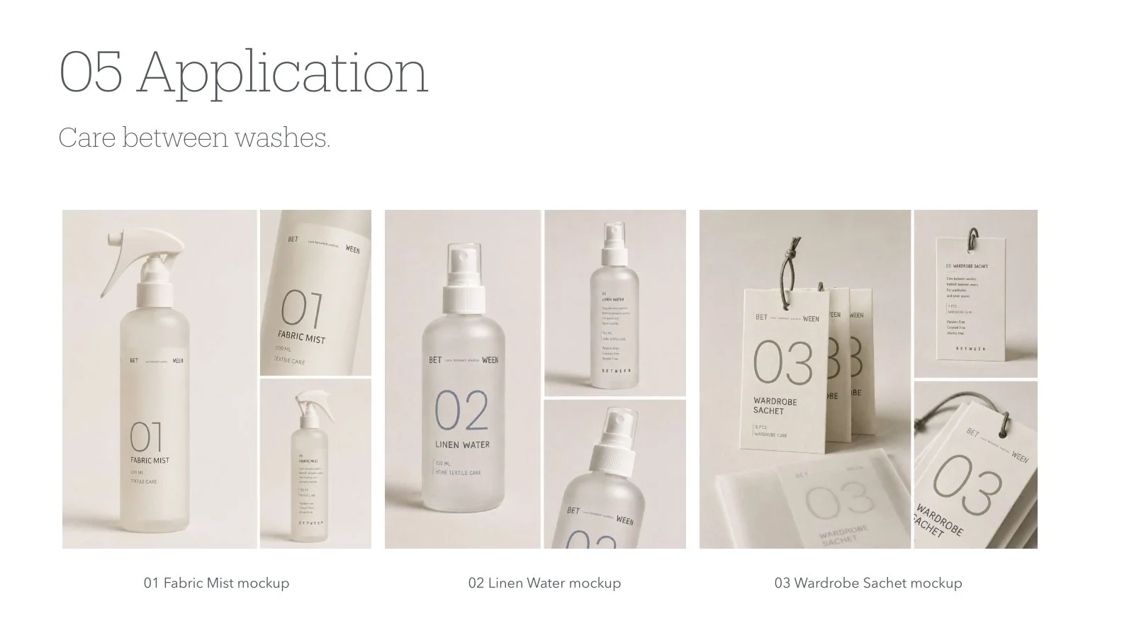 Between textile care packaging
