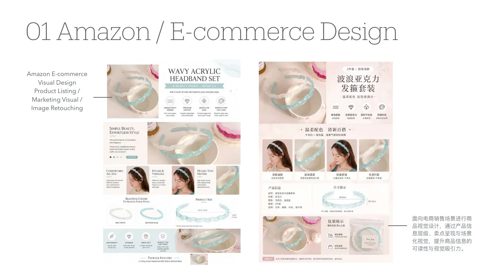 Amazon product listing and marketing visual design